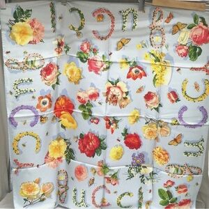Vintage Gucci Floral Butterfly Silk Scarf